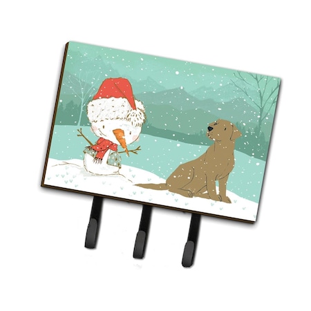 Carolines Treasures Chocolate Labrador Snowman Christmas Leash or Key Holder CK2048TH68